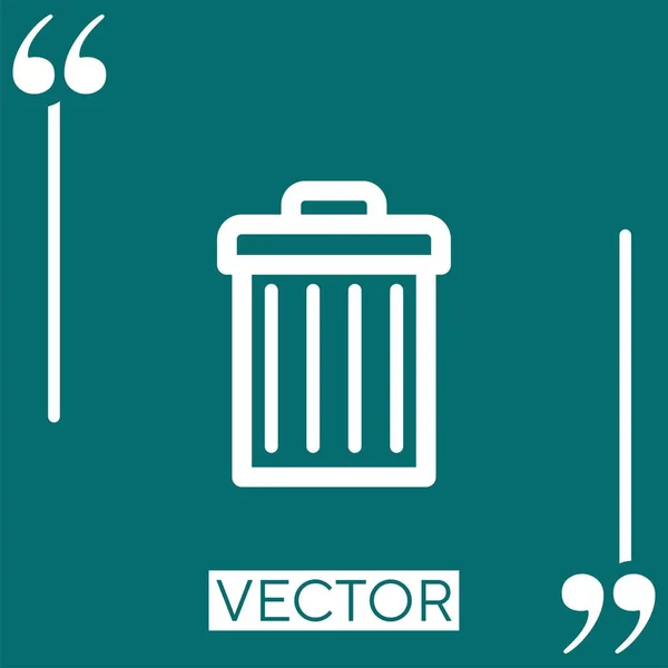 Ícone Vetor Lixo Ícone Linear Linha Curso Editável — Vetor de Stock