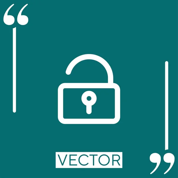 Unlock Opened Padlock Outline Vector Icon Linear Icon Editable Stroke — Stock Vector