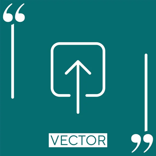 Ícone Vetor Símbolo Upload Ícone Linear Linha Curso Editável — Vetor de Stock