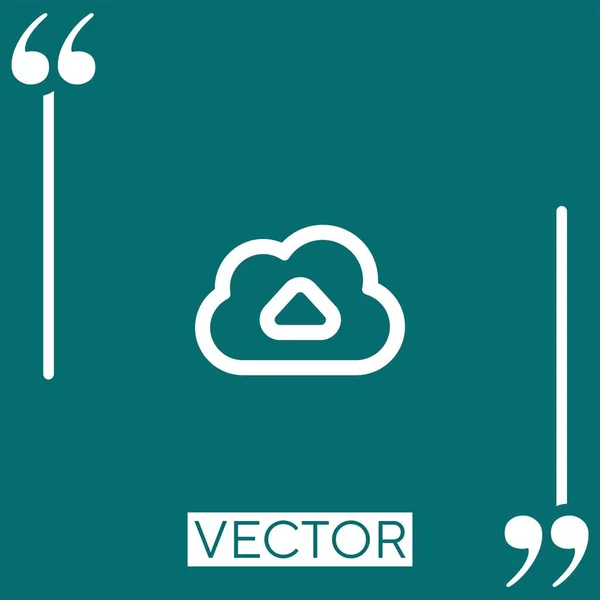 Subir Icono Del Vector Esquema Nube Icono Lineal Línea Carrera — Vector de stock