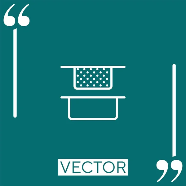 Ícone Vetor Alinhamento Vertical Ícone Linear Linha Curso Editável — Vetor de Stock