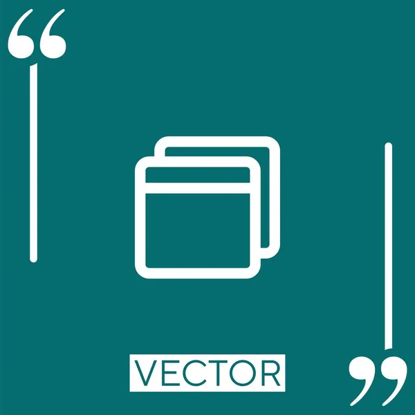 Windows Squares Button Outline Vector Icon Icono Lineal Línea Carrera — Vector de stock