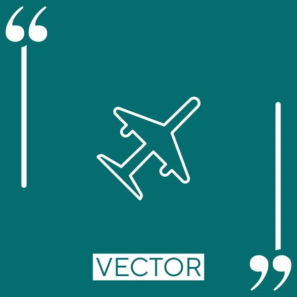 Flight Vector Icon Linear Icon Editable Stroked Line — Stock Vector