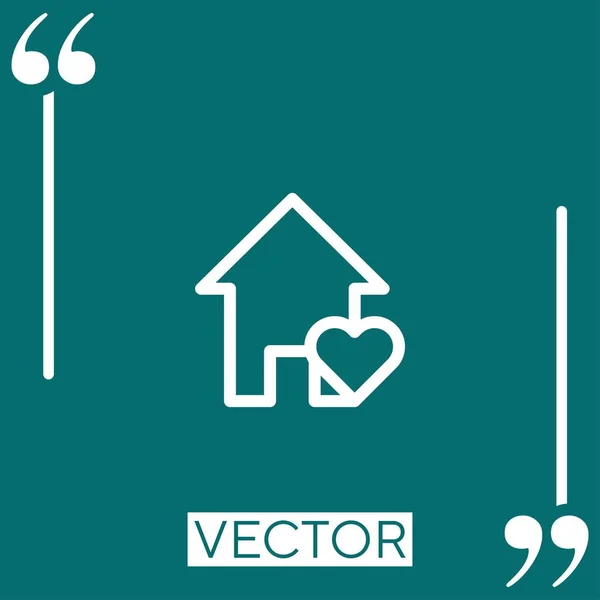 Home Vector Icon Ícone Linear Linha Encadeada Editável — Vetor de Stock