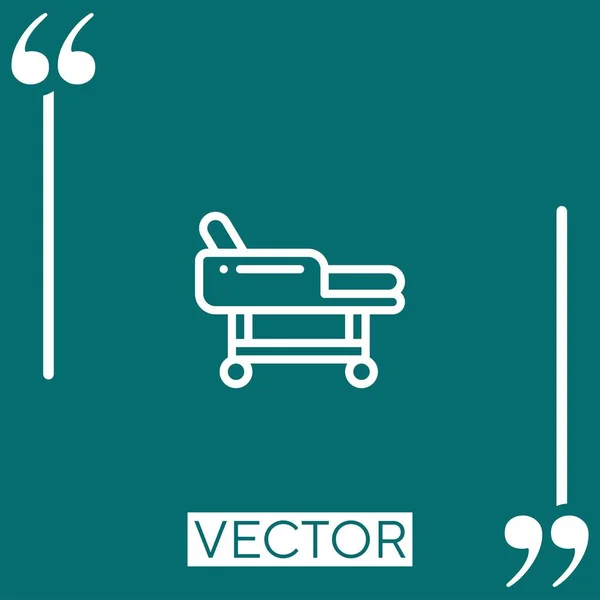 Cama Hospital Icono Vector Icono Lineal Línea Acariciada Editable — Vector de stock