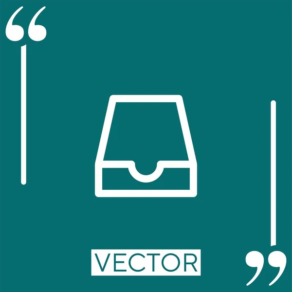 Boîte Réception Icône Vectorielle Icône Linéaire Ligne Caressée Modifiable — Image vectorielle