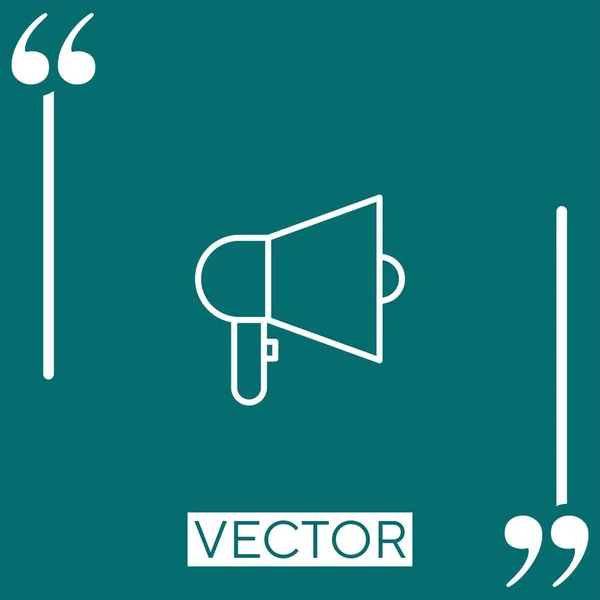 Ícone Vetor Megafone Ícone Linear Linha Encadeada Editável — Vetor de Stock