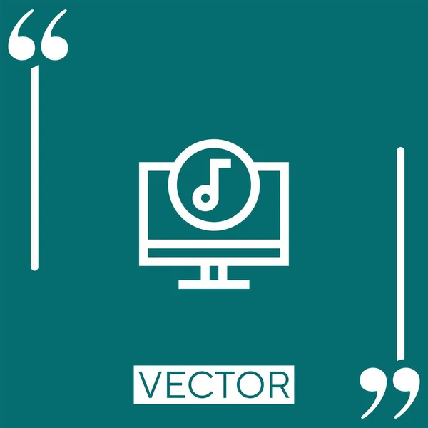 Ícone Vetor Música Ícone Linear Linha Encadeada Editável — Vetor de Stock