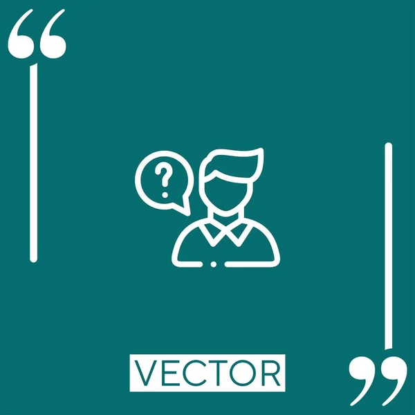 Preguntas Vector Icono Icono Lineal Línea Acariciada Editable — Archivo Imágenes Vectoriales