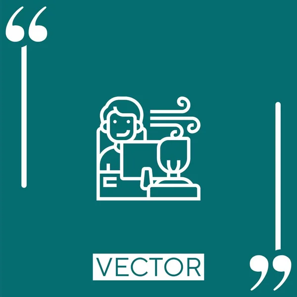 Icône Vectorielle Recrutement Icône Linéaire Ligne Caressée Modifiable — Image vectorielle