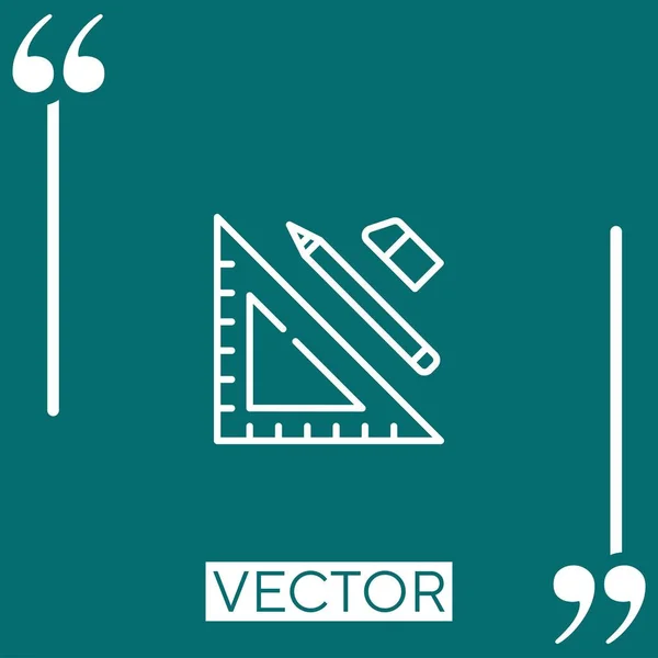 Ruler Vector Icon Icono Lineal Línea Acariciada Editable — Vector de stock