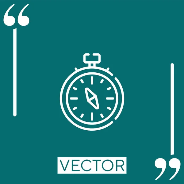Stoppuhr Vektorsymbol Lineares Symbol Bearbeitbare Strichlinie — Stockvektor