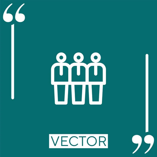 Team Vektor Symbol Lineares Symbol Bearbeitbare Strichlinie — Stockvektor