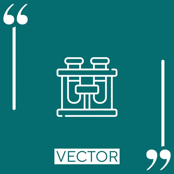 Reagenzgläser Vektorsymbol Lineares Symbol Bearbeitbare Strichlinie — Stockvektor