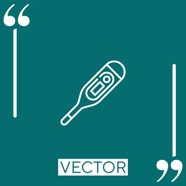 Termómetro Vector Icono Icono Lineal Línea Acariciada Editable — Vector de stock