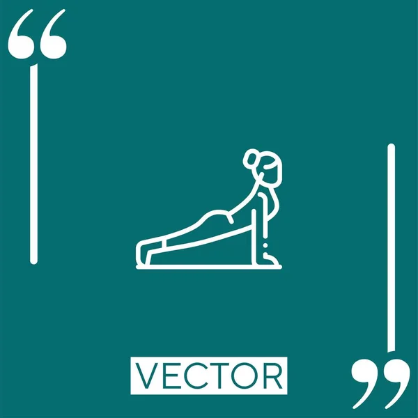 Yoga Vektor Symbol Lineares Symbol Bearbeitbare Strichlinie — Stockvektor