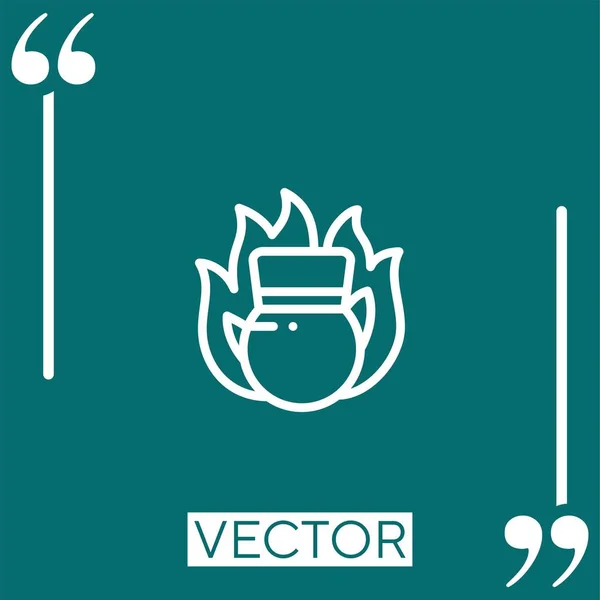 Burning Vector Icon Icono Lineal Línea Acariciada Editable — Vector de stock
