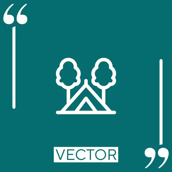 Camp Vector Icon Icono Lineal Línea Acariciada Editable — Vector de stock