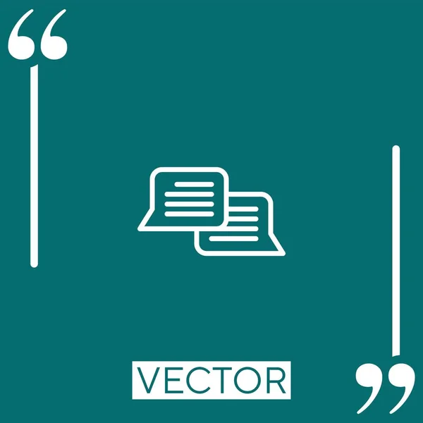 Ícone Vetor Chat Ícone Linear Linha Encadeada Editável —  Vetores de Stock