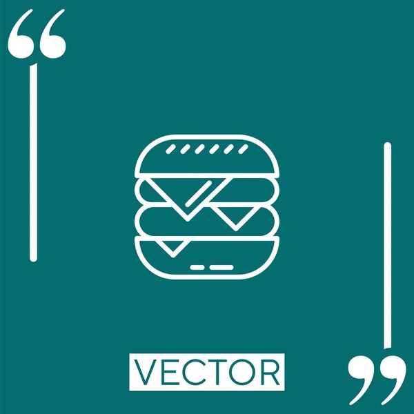 Значок Вектора Сыра Бургер Линейная Редактируемая Линия — стоковый вектор