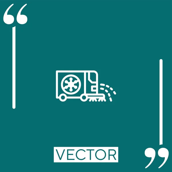 Cleaner Vektor Symbol Lineares Symbol Bearbeitbare Strichlinie — Stockvektor