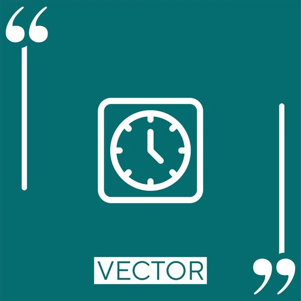 Uhr Vektorsymbol Lineares Symbol Bearbeitbare Strichlinie — Stockvektor