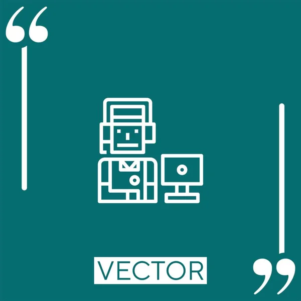 Customer Service Vector Icon Linear Icon Editable Stroked Line — Stock Vector