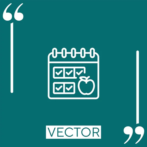 Diéta Lineáris Ikon Szerkeszthető Vonal — Stock Vector