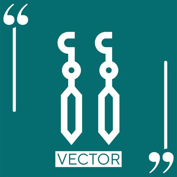 Brincos Ícone Vetor Ícone Linear Linha Encadeada Editável — Vetor de Stock