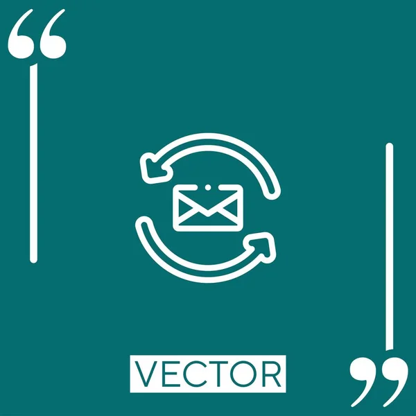 Ícone Vetor Mail Ícone Linear Linha Encadeada Editável — Vetor de Stock