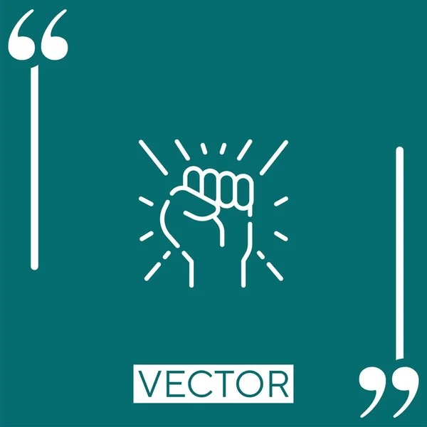 Empowerment Vector Icon Icono Lineal Línea Acariciada Editable — Vector de stock