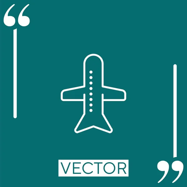 Icono Del Vector Vuelo Icono Lineal Línea Acariciada Editable — Vector de stock