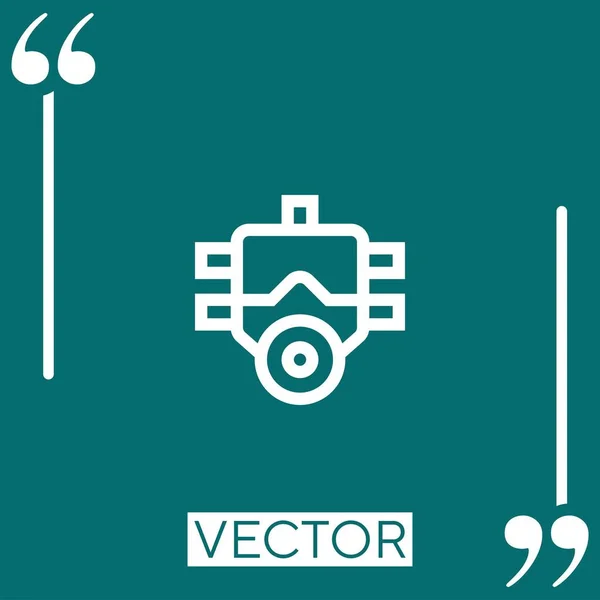 Ícone Vetor Máscara Gás Ícone Linear Linha Encadeada Editável — Vetor de Stock