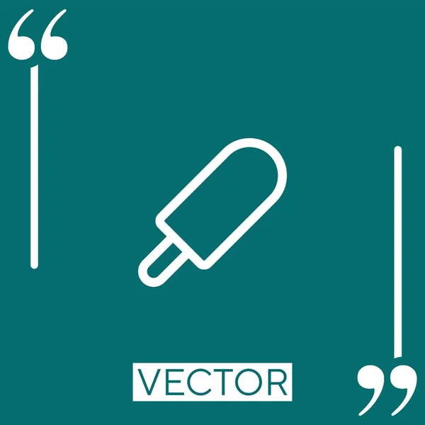 Ícone Vetor Sorvete Ícone Linear Linha Encadeada Editável — Vetor de Stock