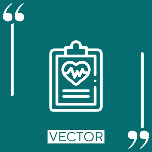 Fichier Médical Icône Vectorielle Icône Linéaire Ligne Caressée Modifiable — Image vectorielle