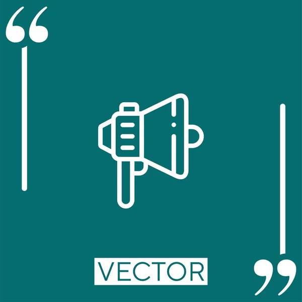 Icono Vector Megáfono Icono Lineal Línea Acariciada Editable — Vector de stock