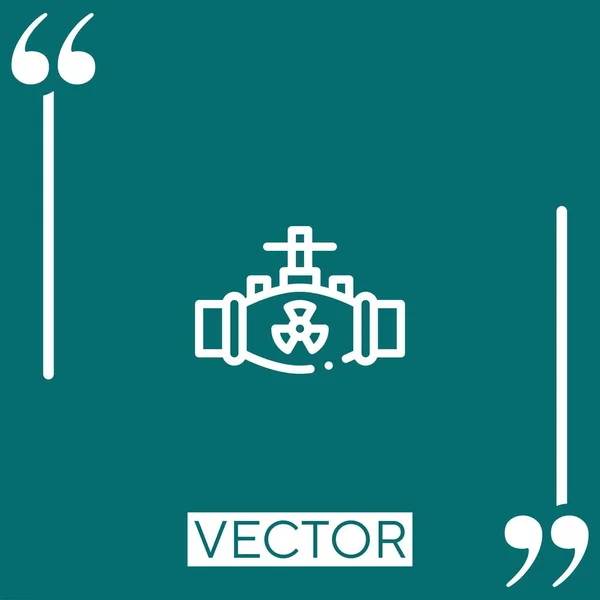 Icono Del Vector Nuclear Icono Lineal Línea Acariciada Editable — Vector de stock