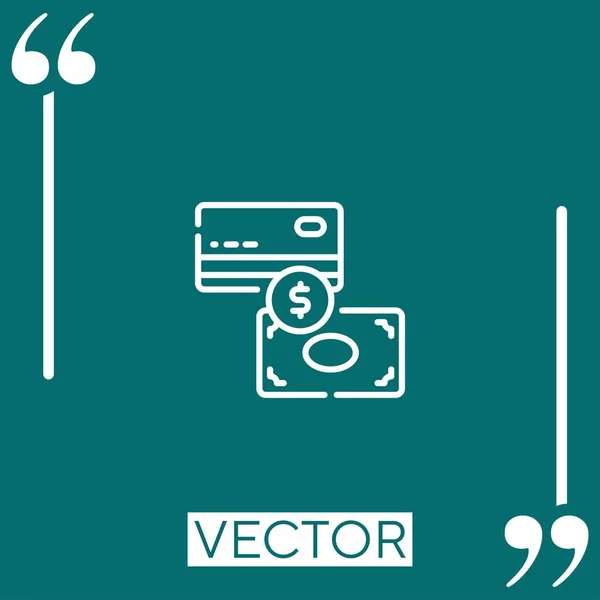 Icono Del Vector Pago Icono Lineal Línea Acariciada Editable — Vector de stock