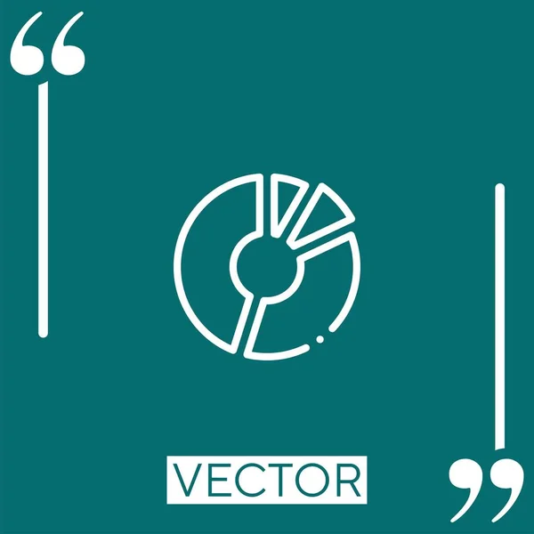Gráfico Circular Icono Vectorial Icono Lineal Línea Acariciada Editable — Vector de stock