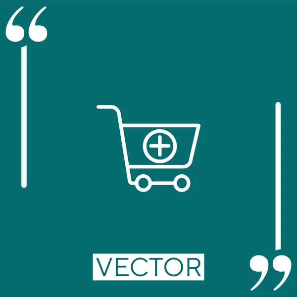 Carrinho Compras Ícone Vetor Ícone Linear Linha Encadeada Editável — Vetor de Stock