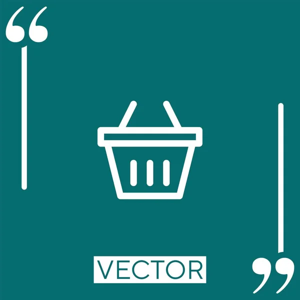 Shopping Basket Vector Icon Linear Icon Editable Stroked Line — Stock Vector