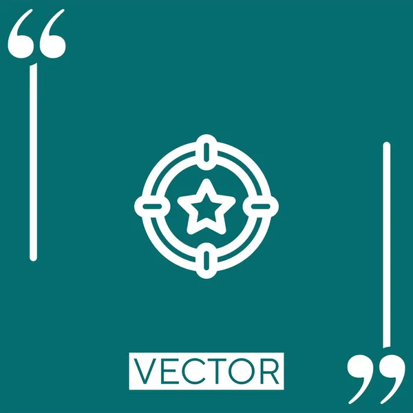 Target Vector Icon Icono Lineal Línea Acariciada Editable — Archivo Imágenes Vectoriales