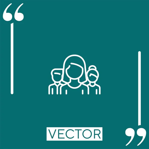 Équipe Icône Vectorielle Icône Linéaire Ligne Caressée Modifiable — Image vectorielle