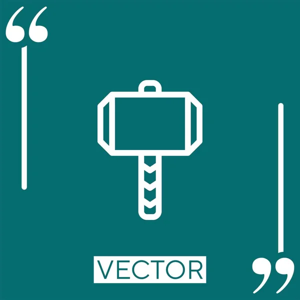 Thor Vector Icon Icono Lineal Línea Acariciada Editable — Vector de stock