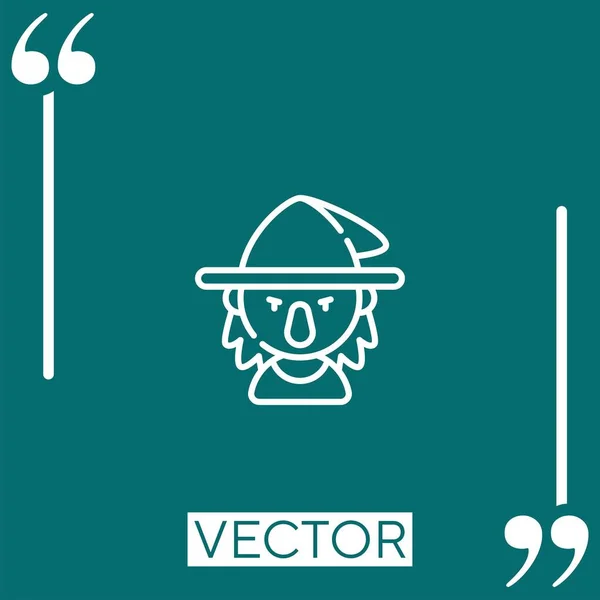 Значок Вектора Ведьм Линейная Редактируемая Линия — стоковый вектор