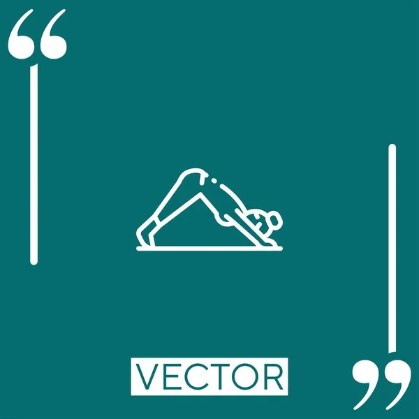 Yoga Vektor Symbol Lineares Symbol Bearbeitbare Strichlinie — Stockvektor