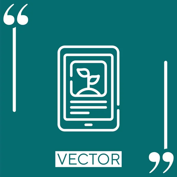 App Vektorsymbol Lineares Symbol Bearbeitbare Strichlinie — Stockvektor