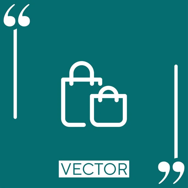 Bolsa Vector Icono Icono Lineal Línea Acariciada Editable — Vector de stock