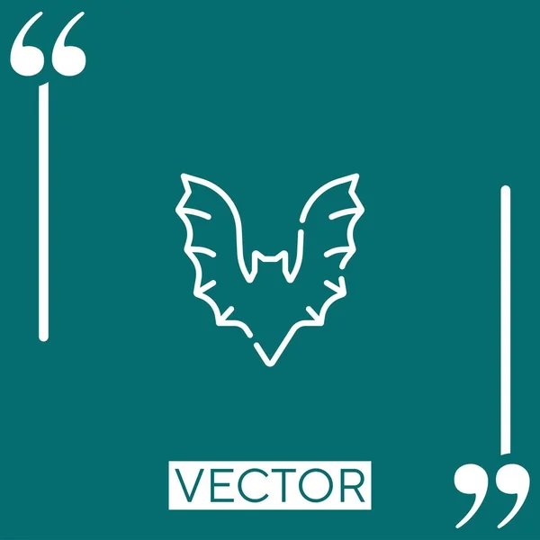 Bat Icono Lineal Línea Carrera Editable — Vector de stock