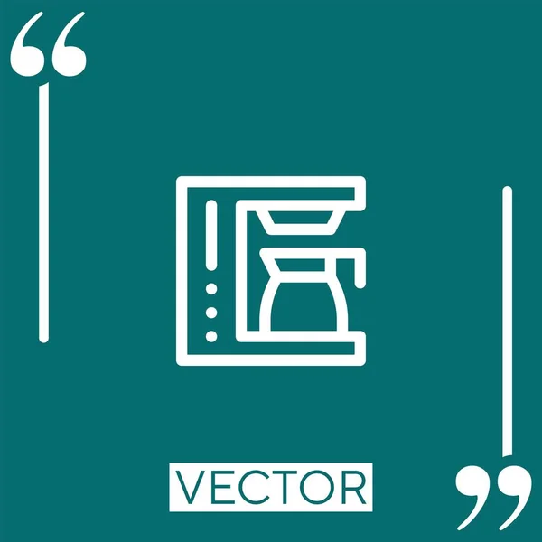 Kaffeemaschinen Vektorsymbol Lineares Symbol Bearbeitbare Strichlinie — Stockvektor